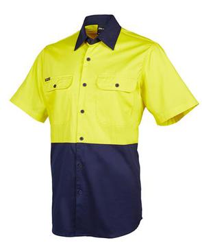 Hi Vis S/S Shirt Yellow Navy