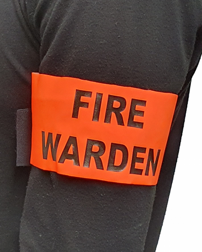 Fire Warden Arm Band with Velcro Hi Vis Orange