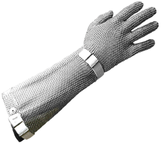 Protec Chain Mesh Glove with Button Closure & 20cm Cuff