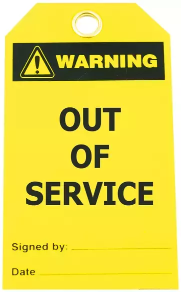 WARNING Out Of Service Tags