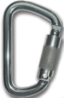 Carabineer stainless steel triple locking off set shape 41KN