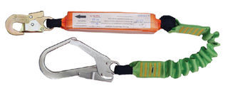 Lanyard Elasticated Single Leg 2m - 1 Double Action hook & 1 scaffolding hook