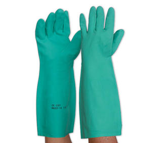 Glove Nitrile Chemical 45cm Gauntlet Flock Lined