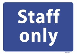 Staff Only 340x240mm
