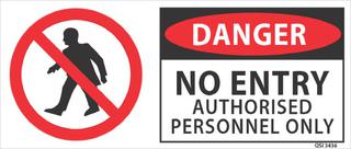 Danger-No Entry 340x120mm