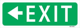 Exit with Arrow (Pointing Left) 340x120mm