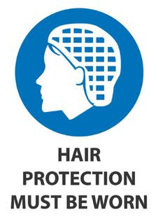 Hair Protection Must Be Worn 340x240mm