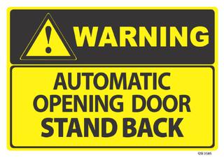 Warning Automatic Door Opening 340x240mm