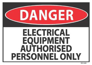 Danger Electrical Equipment 340x240mm
