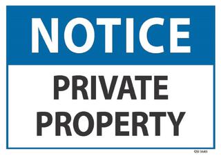 Notice Private Property 240x340mm