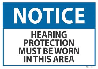 Notice Hearing Protection Must Be Worn 240x340mm