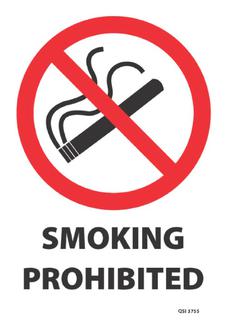Smoking Prohibited 340x240mm