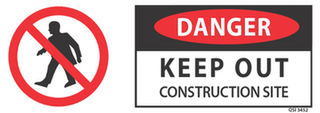 Danger-Keep Out- Construction Site 340x120mm