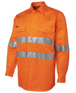 JB's Hi Vis Long Sleeve (D+N) 190G Shirt With Tape