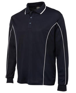 Long Sleeve Piping Polo - Select Colour