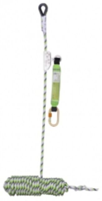 Guided Fall Arrester on Flexible Anchor Line With Energy Absorb Block