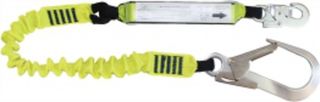 2m Elasticated Shock Lanyard Single Leg, 1 D/A Hook & 1 Alloy Scaff Hook