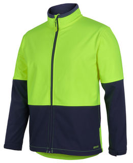 Hi Vis Softshell Jacket Lime Navy