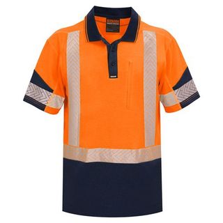 Polo Day Night Quick Cotton Dry Backed Orange Navy