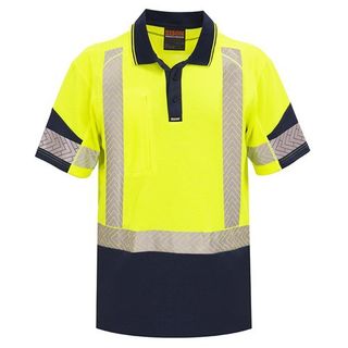 Polo Day Night Quick Cotton Dry Backed Yellow Navy