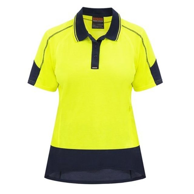 Polo Womans Day Only Quick Dry Cotton Backed Yellow Navy