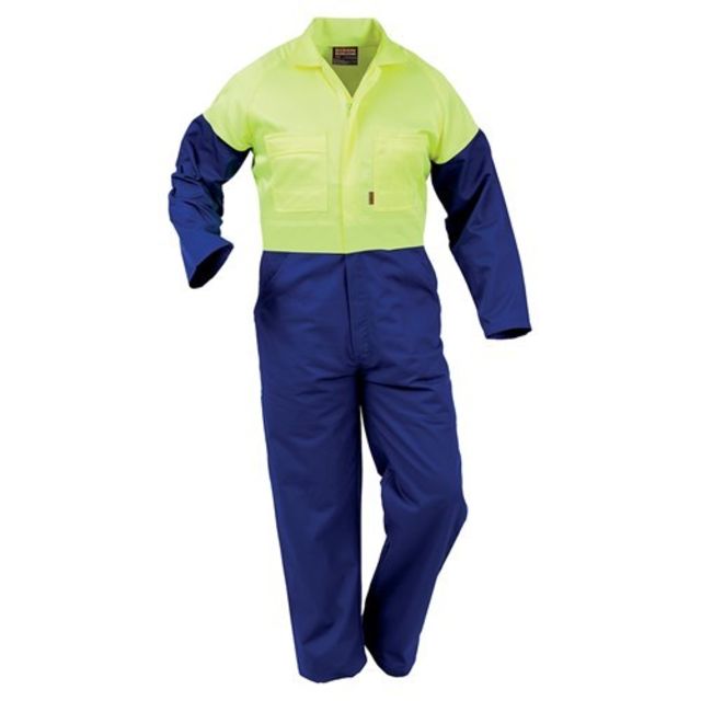 Overall Workzone Day Only Poly Cotton Zip Royal Yellow