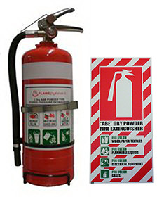 Fire Extinguisher ABE Dry Powder 4.5kg (Rating: 4A:60B:E) Combo