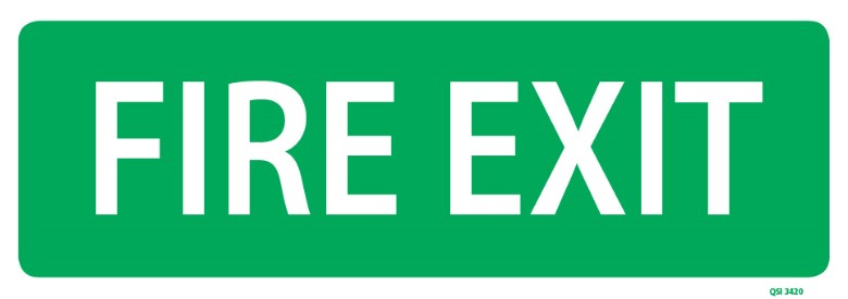 Fire Exit 340x120mm