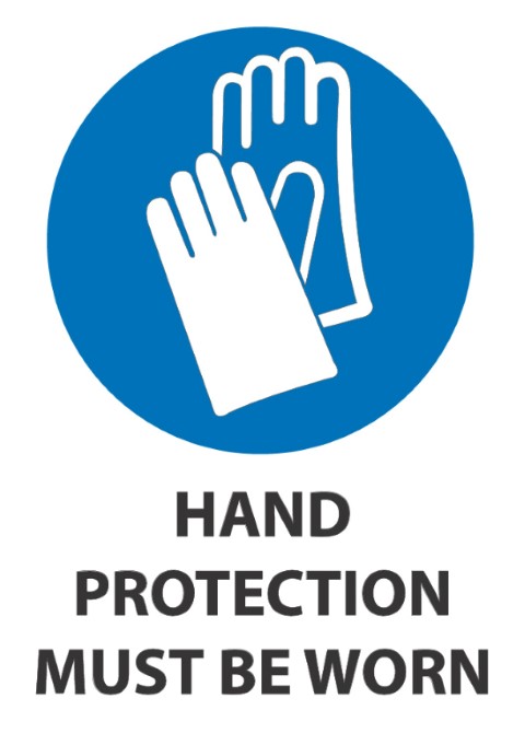 Hand Protection Must Be Worn 340x240mm
