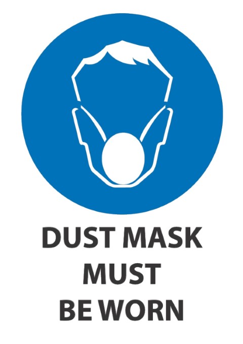 Dust Mask Must Be Worn 340x240mm