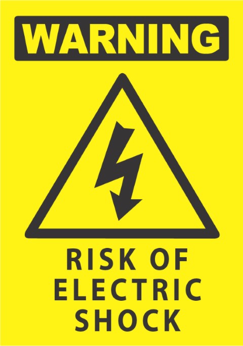 Warning-Risk Of Electric Shock 340x240mm