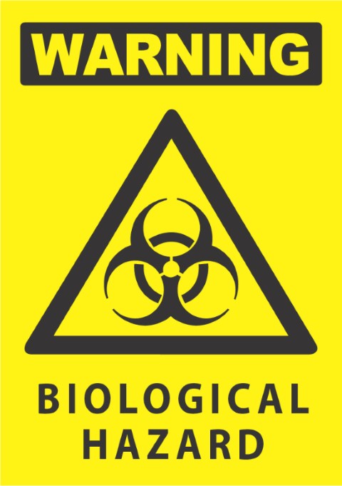 Warning- Biological Hazard 340x240mm