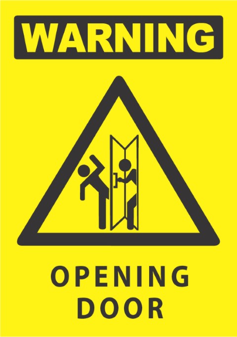 Warning-Opening Door 340x240mm