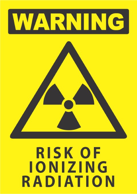 Warning-Risk of Ionizing Radiation 340x240mm