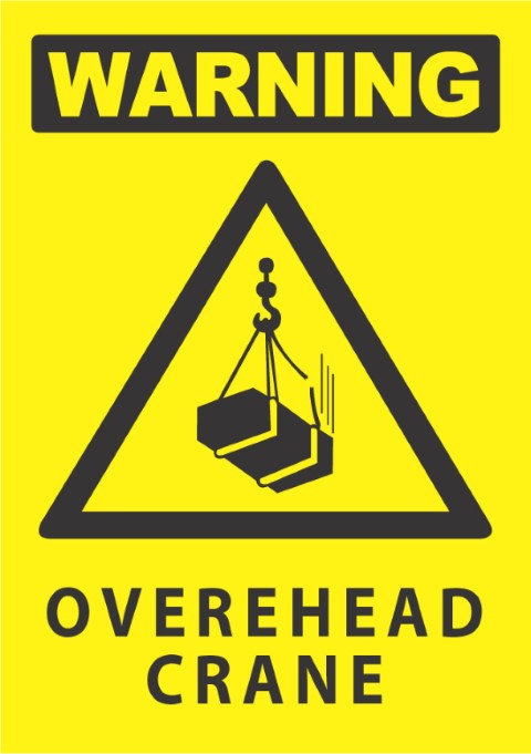 Warning-Overhead Crane 340x240mm