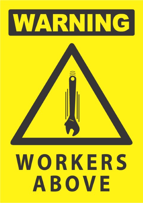 Warning-Workers Above 340x240mm