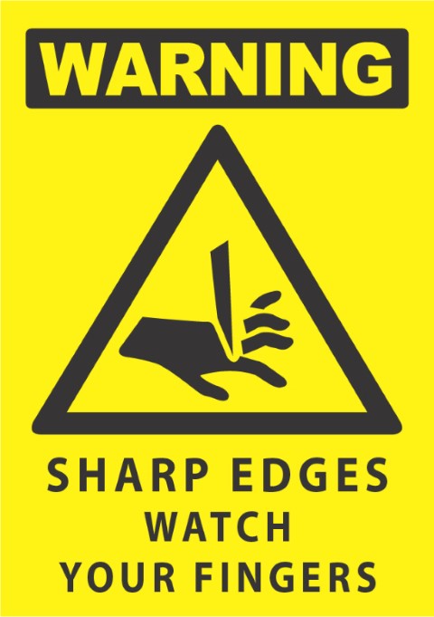Warning-Sharp Edges 340x240mm