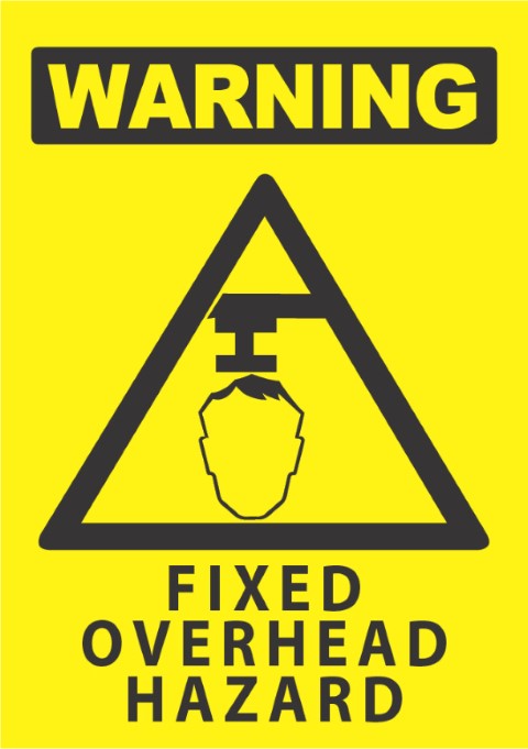 Warning-Fixed Overhead Hazard 340x240mm