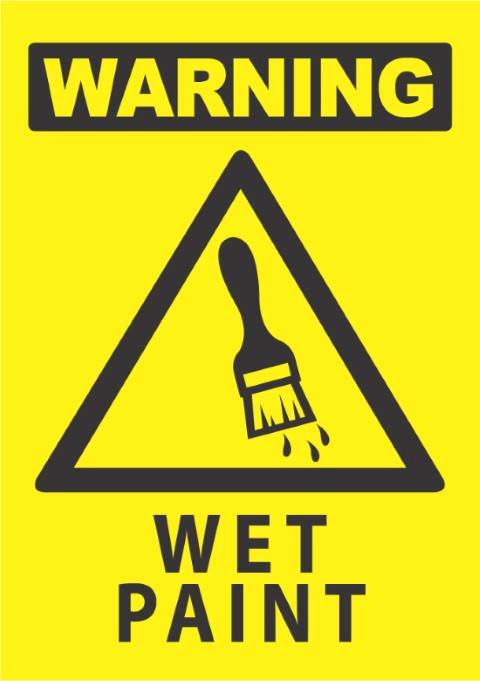 Warning-Wet Paint 340x240mm