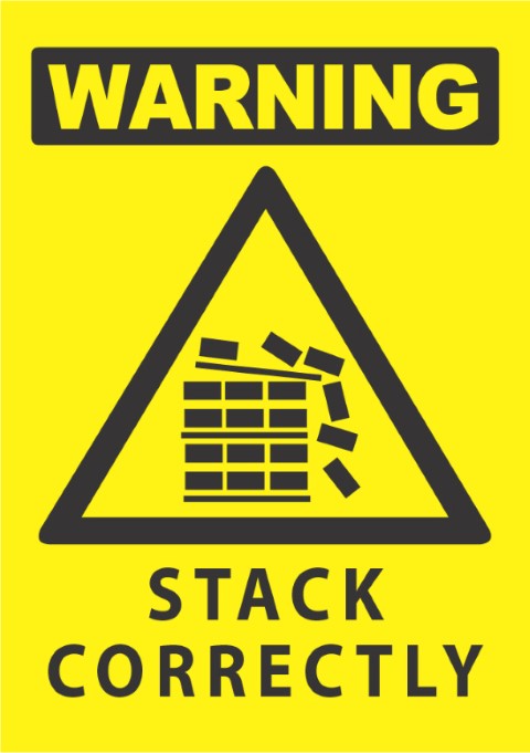Warning-Stack Correctly 340x240mm