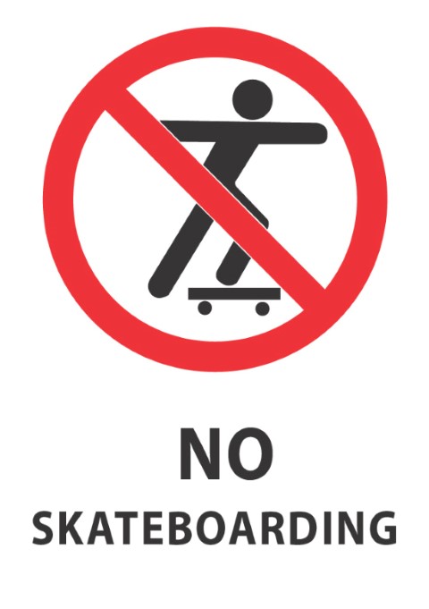 No Skateboarding 340x240mm