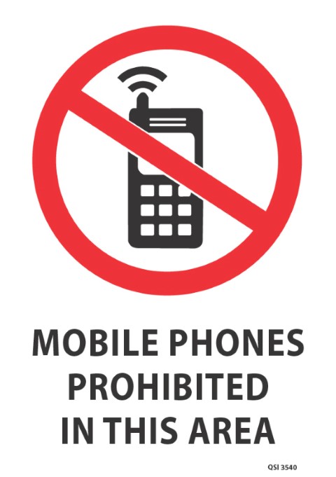 Mobile Phones Prohibited 340x240mm