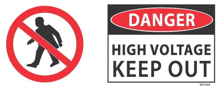 Danger High Voltage Keep Out 340x120mm