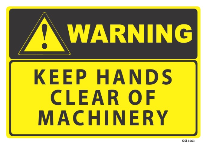 Warning Keep Hands Clear 340x240mm