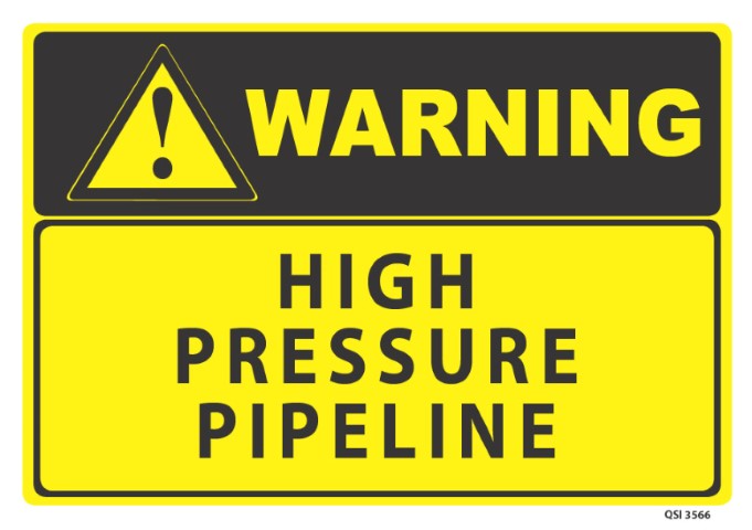 Warning High Pressure Pipeline 340x240mm