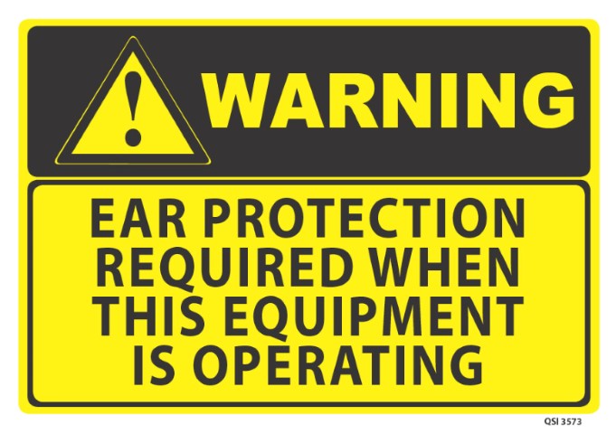 Warning Ear Protection Required 340x240mm