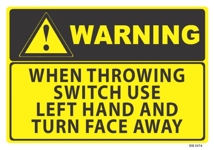 Warning When Throwing Switch 340x240mm
