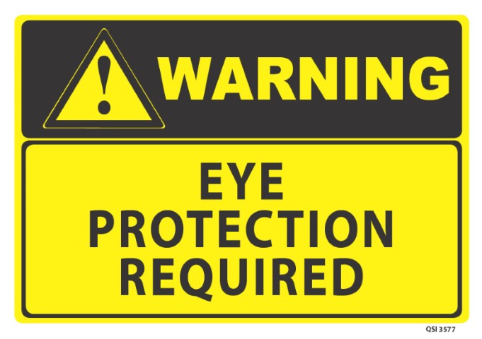 Warning Eye Protection Required 340x240mm