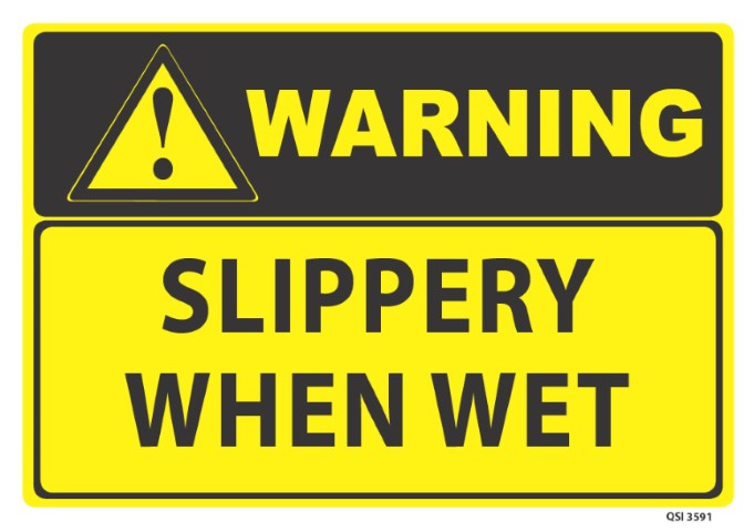 Warning Slippery When Wet 340x240mm