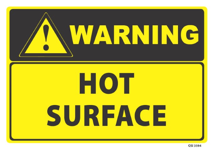 Warning Hot Surface 340x240mm
